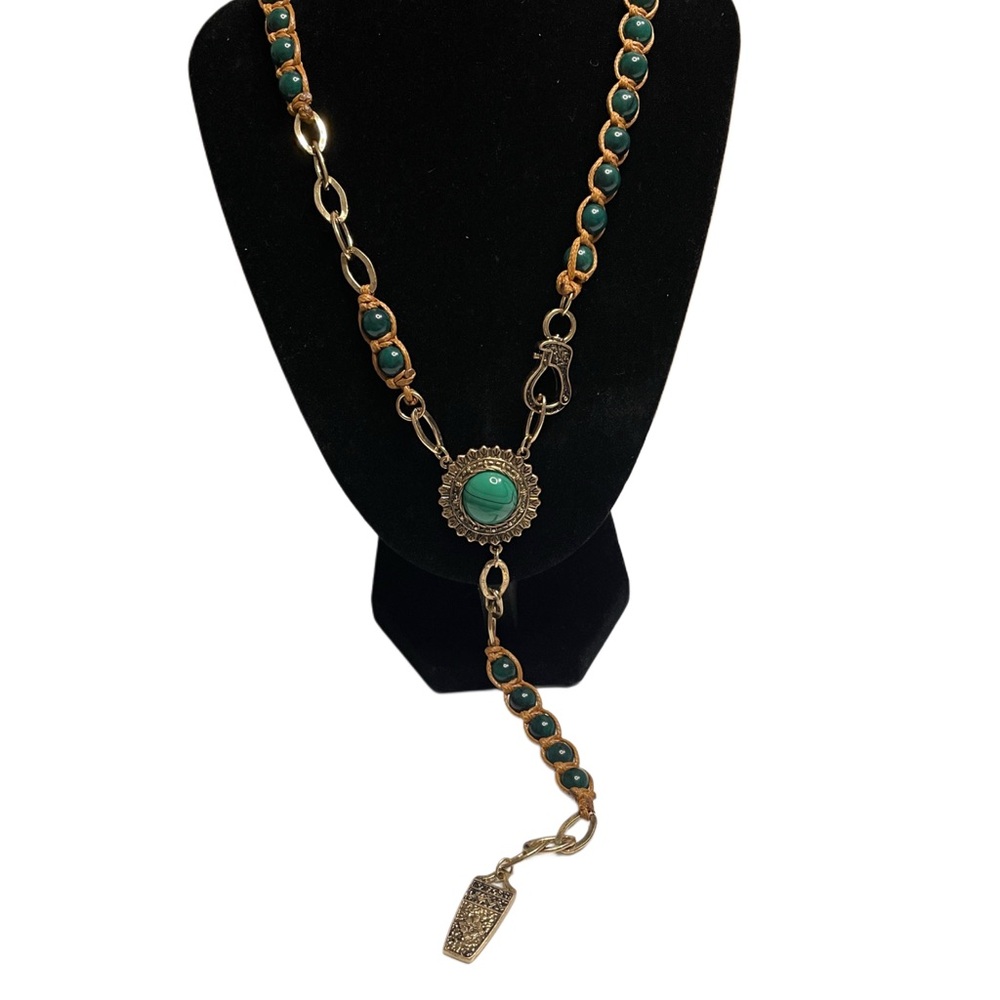 New! Free People Green and Gold Necklace